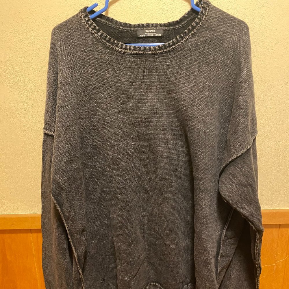 Men's Heavy Crewneck Berksha Frayed Sweater